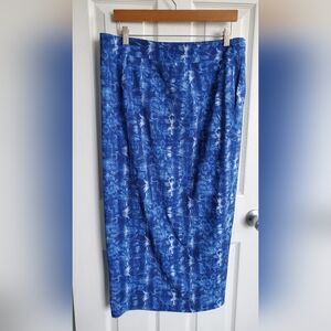 Ripskirt Hawaii Limited Edition Print Indigo Paisley Maxi Skirt Size Large
